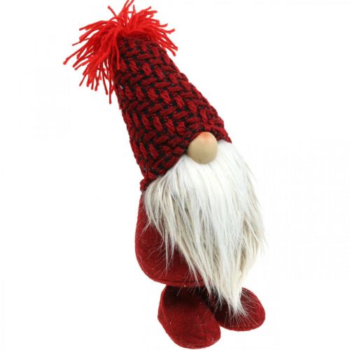 Artículo Deco Gnome Beard Christmas Gnome Deco Figura Roja H30cm