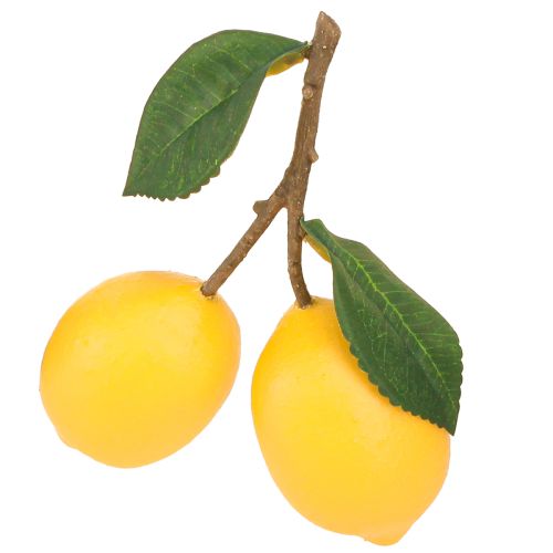 Artículo Limones artificiales decorativos 2 limones en una rama 16cm 3 piezas