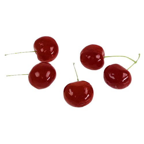 Floristik24 Deko-cerezas rojo oscuro 3cm 12pcs