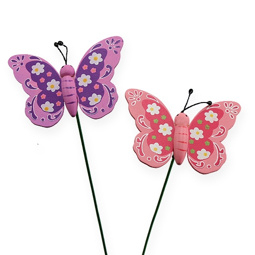 Floristik24 Mariposa en palo 8cm 18pcs