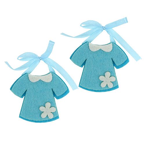 Floristik24 Vestido de fieltro de guardería azul 7cm 20pcs