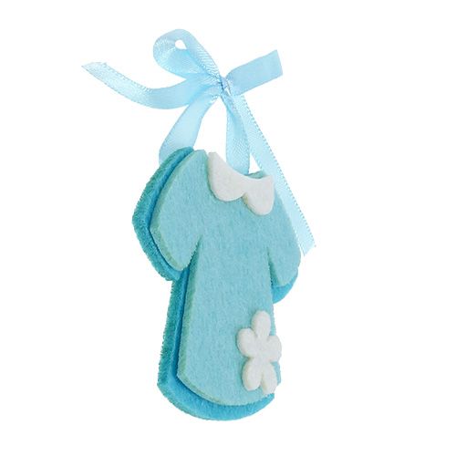 Artículo Decoración nacimiento vestido fieltro azul 7cm 20uds