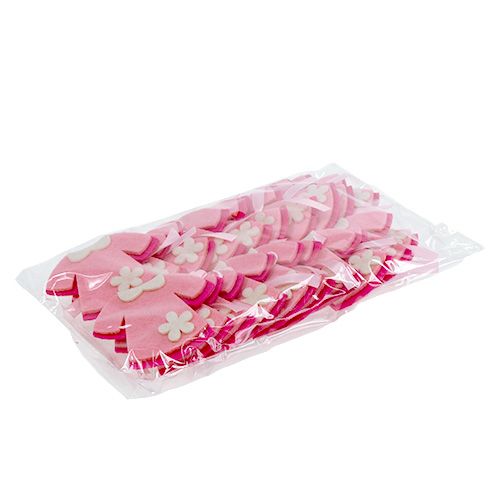 Artículo Decoración nacimiento vestido fieltro rosa 7cm 20uds