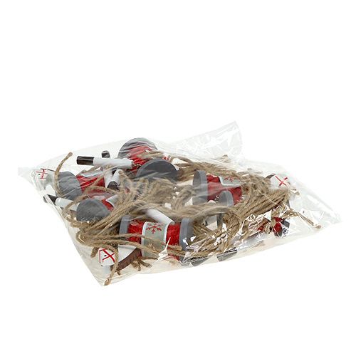 Floristik24 Decoración-Percha Caballo rojo-blanco 20cm 6pcs