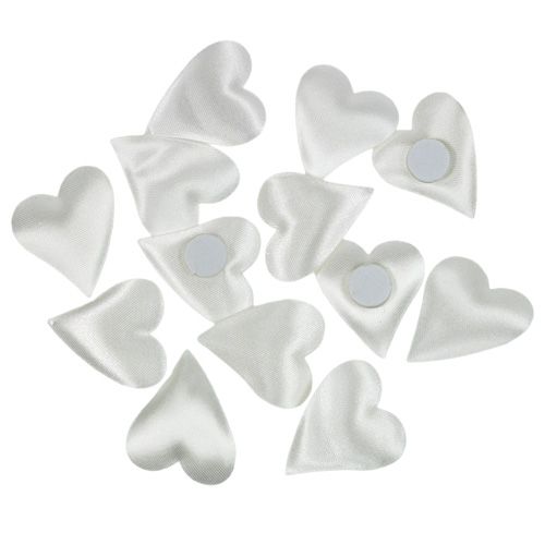 Floristik24 Corazones decorativos con pegamento dot blanco 3cm 100p
