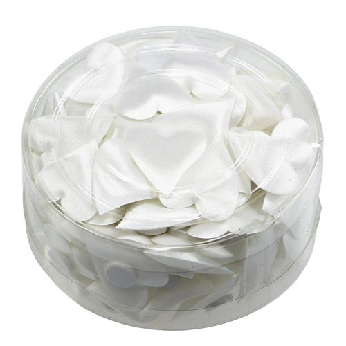Floristik24 Corazones decorativos con pegamento dot blanco 3cm 100p