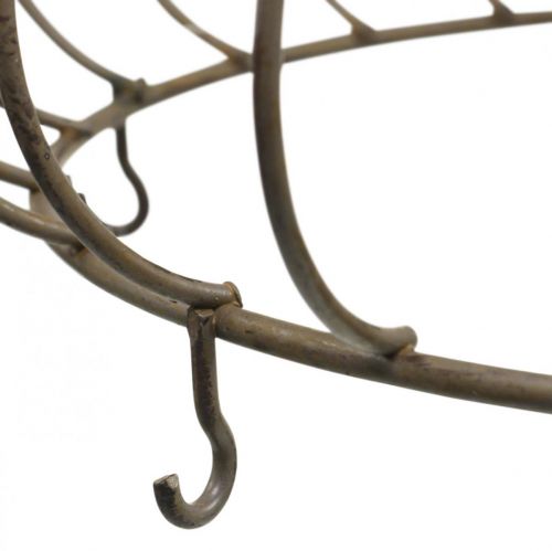 Artículo Corona decorativa para colgar Corona de metal antiguo 6 ganchos Ø28cm