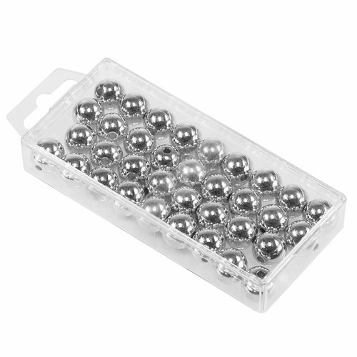 Artículo Cuentas decorativas plata metalizada 14mm 35 piezas