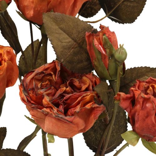 Floristik24 Ramo de rosas decorativo flores artificiales ramo de rosas naranja 45cm 3 piezas