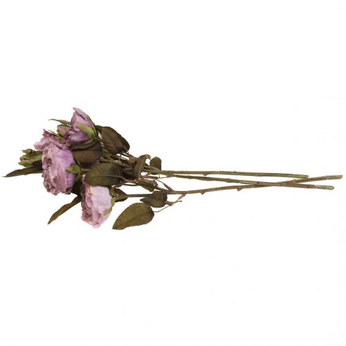 Floristik24 Deco ramo de rosas flores artificiales ramo de rosas violeta 45cm 3pcs