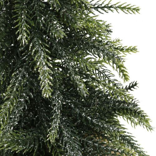 Floristik24 Deco árbol de Navidad mini abeto bolsa de yute brillo, verde 26cm