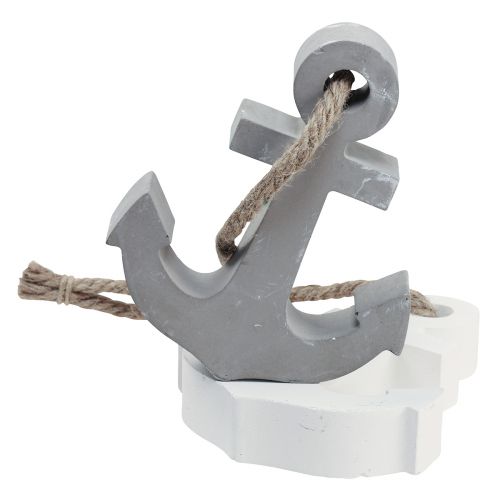 Artículo Ancla decorativa hormigón marítimo gris blanco 11,5cmx14cm 2ud