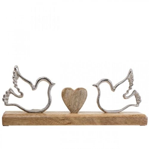 Expositor decorativo corazón y palomas decoración boda 30×5×12cm