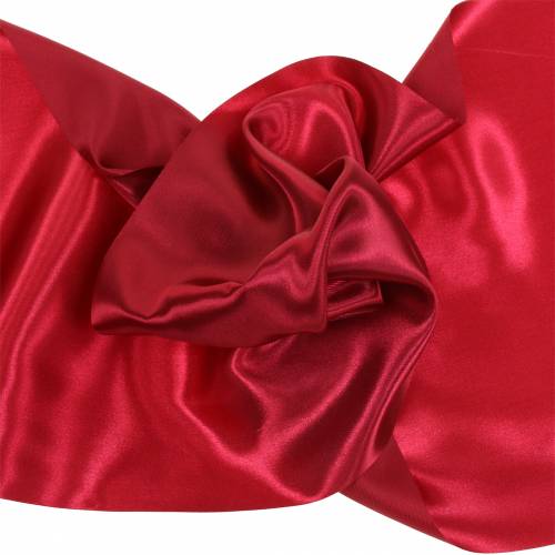 Floristik24 Cinta de raso cinta de mesa Burdeos 200mm 10m