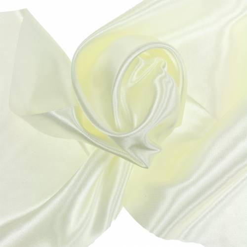 Floristik24 Cinta de raso de mesa crema 200mm 10m