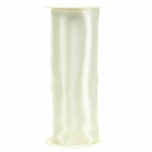 Floristik24 Cinta de raso de mesa crema 200mm 10m