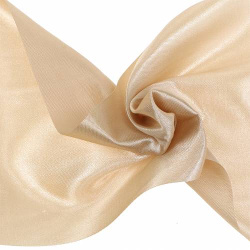 Floristik24 Cinta de raso cinta de mesa champagne 100mm 15m