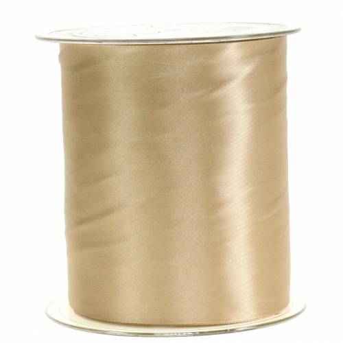 Floristik24 Cinta de raso cinta de mesa champagne 100mm 15m
