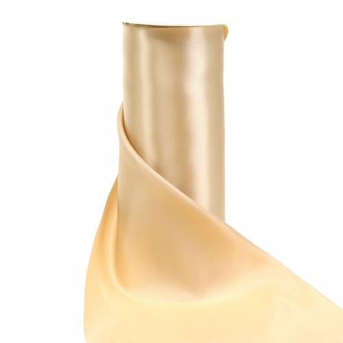 Floristik24 Cinta de raso mesa mesa champagne 200mm 10m