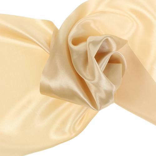 Floristik24 Cinta de raso mesa mesa champagne 200mm 10m