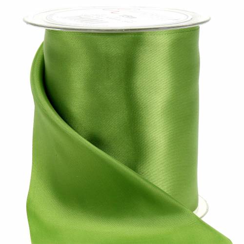 Floristik24 Cinta de raso para mesa verde claro 100mm 15m