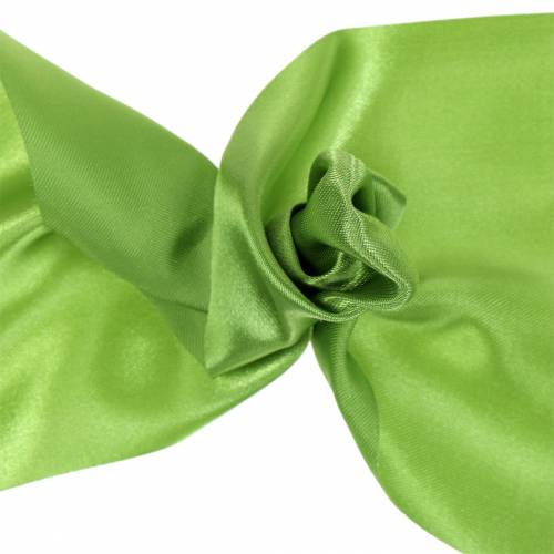 Floristik24 Cinta de raso para mesa verde claro 100mm 15m