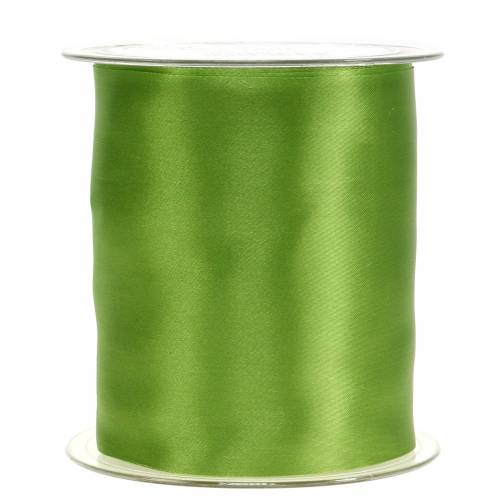 Floristik24 Cinta de raso para mesa verde claro 100mm 15m