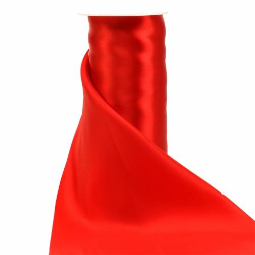 Floristik24 Cinta de raso cinta de mesa roja 200mm 10m