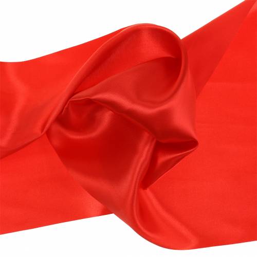 Floristik24 Cinta de raso cinta de mesa roja 200mm 10m