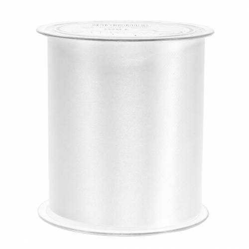 Floristik24 Cinta de raso cinta de mesa blanca 100mm 15m