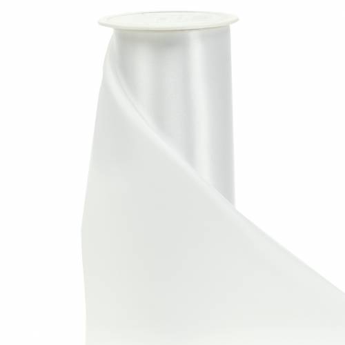 Floristik24 Cinta de raso cinta de mesa blanca 200mm 10m