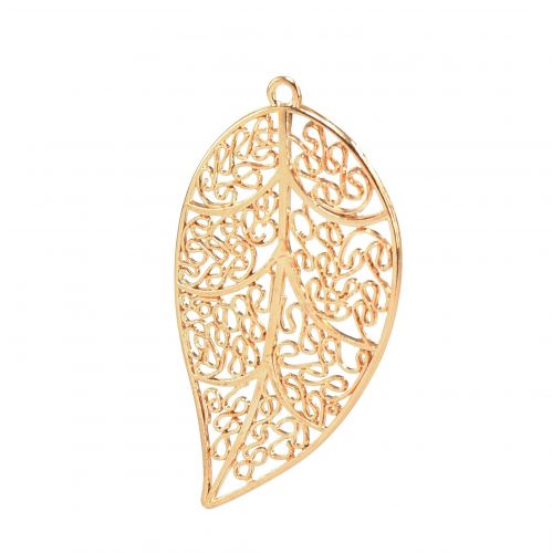 Artículo Hojas decorativas para colgar decoración de metal dorado 5,5cm 24 piezas