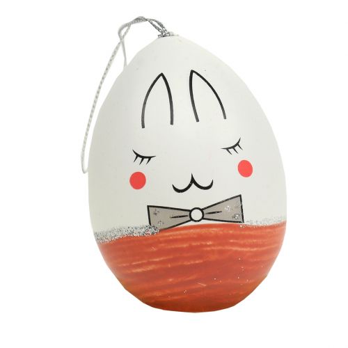 Artículo Huevos decorativos con cara blanco, rosa, gris 7cm 6ud