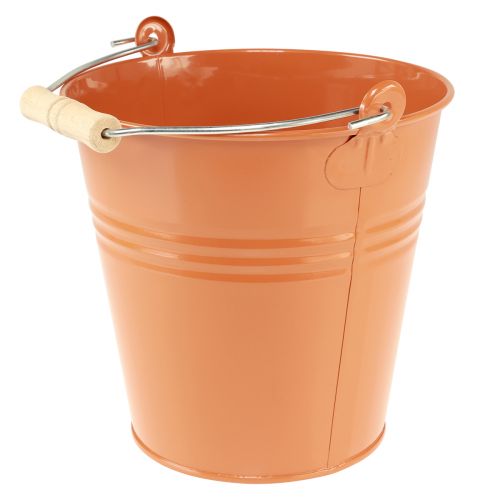 Floristik24 Macetero decorativo de metal marrón naranja Ø22cm H21,5cm 6L