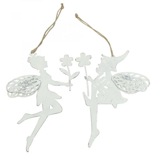 Floristik24 Elfos decorativos decoración de ventana resorte metal blanco H20cm 4 piezas