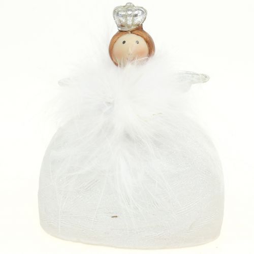 Floristik24 Ángel deco blanco, plateado 15,5cm 2 piezas