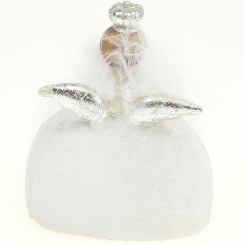 Floristik24 Ángel deco blanco, plateado 15,5cm 2 piezas