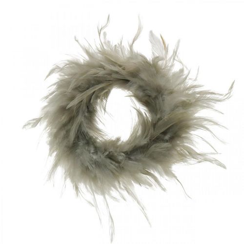 Floristik24 Guirnalda de plumas decorativa gris Ø10,5cm Decoración Pascua plumas reales