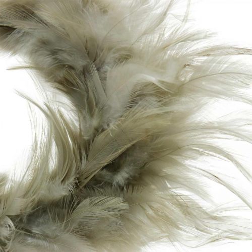 Floristik24 Guirnalda de plumas decorativa gris Ø10,5cm Decoración Pascua plumas reales
