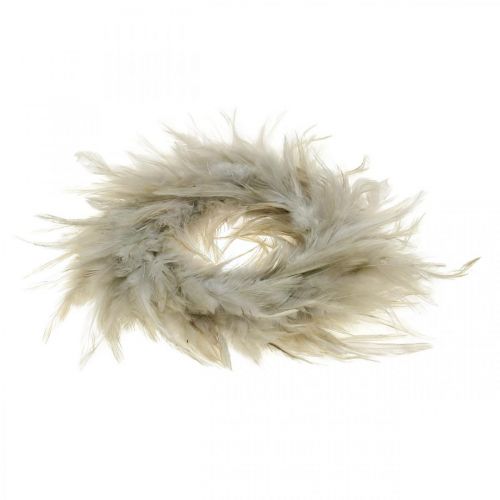 Floristik24 Guirnalda de plumas decorativa gris Ø10,5cm Decoración Pascua plumas reales