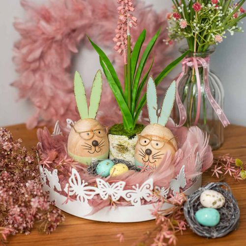 Floristik24 Guirnalda de plumas decorativa grande rosa antigua decoración de Pascua Ø24cm pluma real