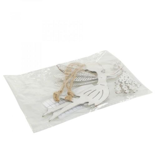Artículo Hada decorativa decoración de ventana primavera metal elfo blanco 15×10cm 2 piezas
