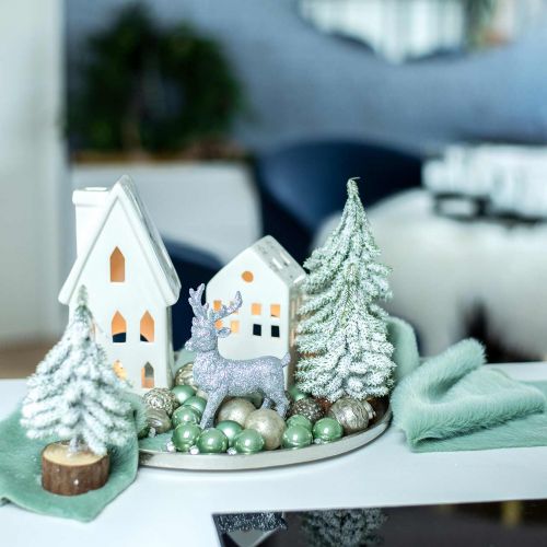Floristik24 Cinta de pelo decorativa verde camino de mesa de piel sintética de piel de menta 15 × 150cm