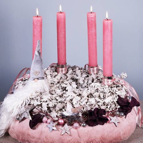 Floristik24 Cinta decorativa de piel Rosa 15cm x 200cm