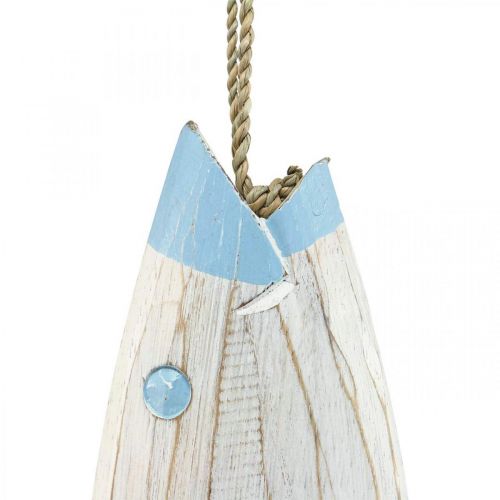 Floristik24 Pez decorativo de madera Pez de madera para colgar azul claro Al. 57,5 cm