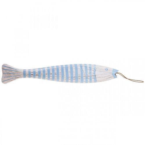 Floristik24 Pez decorativo de madera Pez de madera para colgar azul claro Al. 57,5 cm