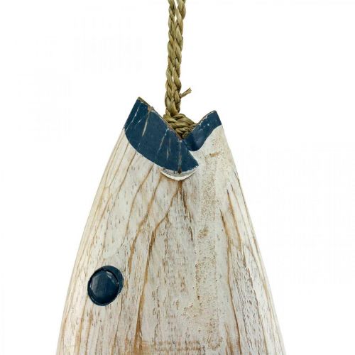 Floristik24 Pez deco de madera Pez de madera para colgar Azul oscuro H57.5cm