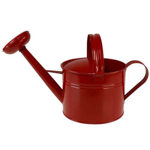 Artículo Regadera decorativa jarra de metal roja para plantar Al. 26 cm 5 L