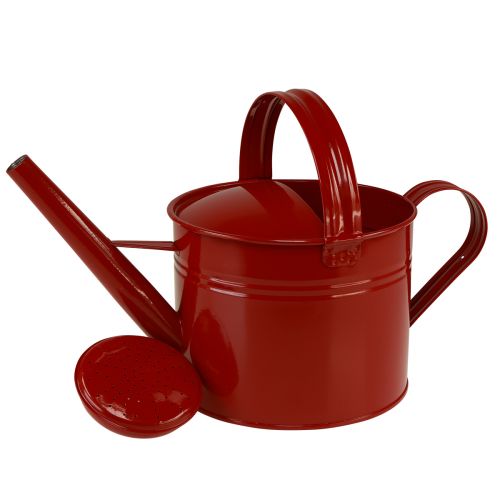 Artículo Regadera decorativa jarra de metal roja para plantar Al. 26 cm 5 L