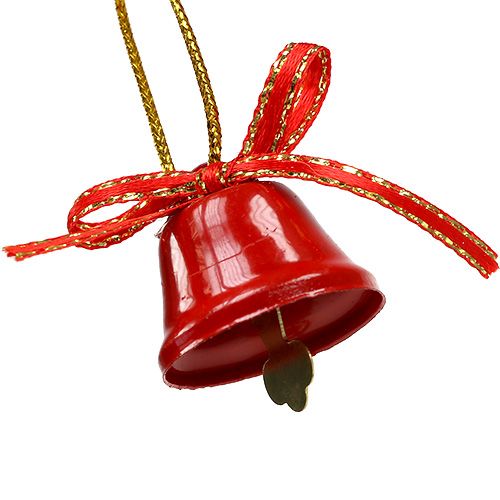Floristik24 Campana decorativa roja 2,5cm 12pcs
